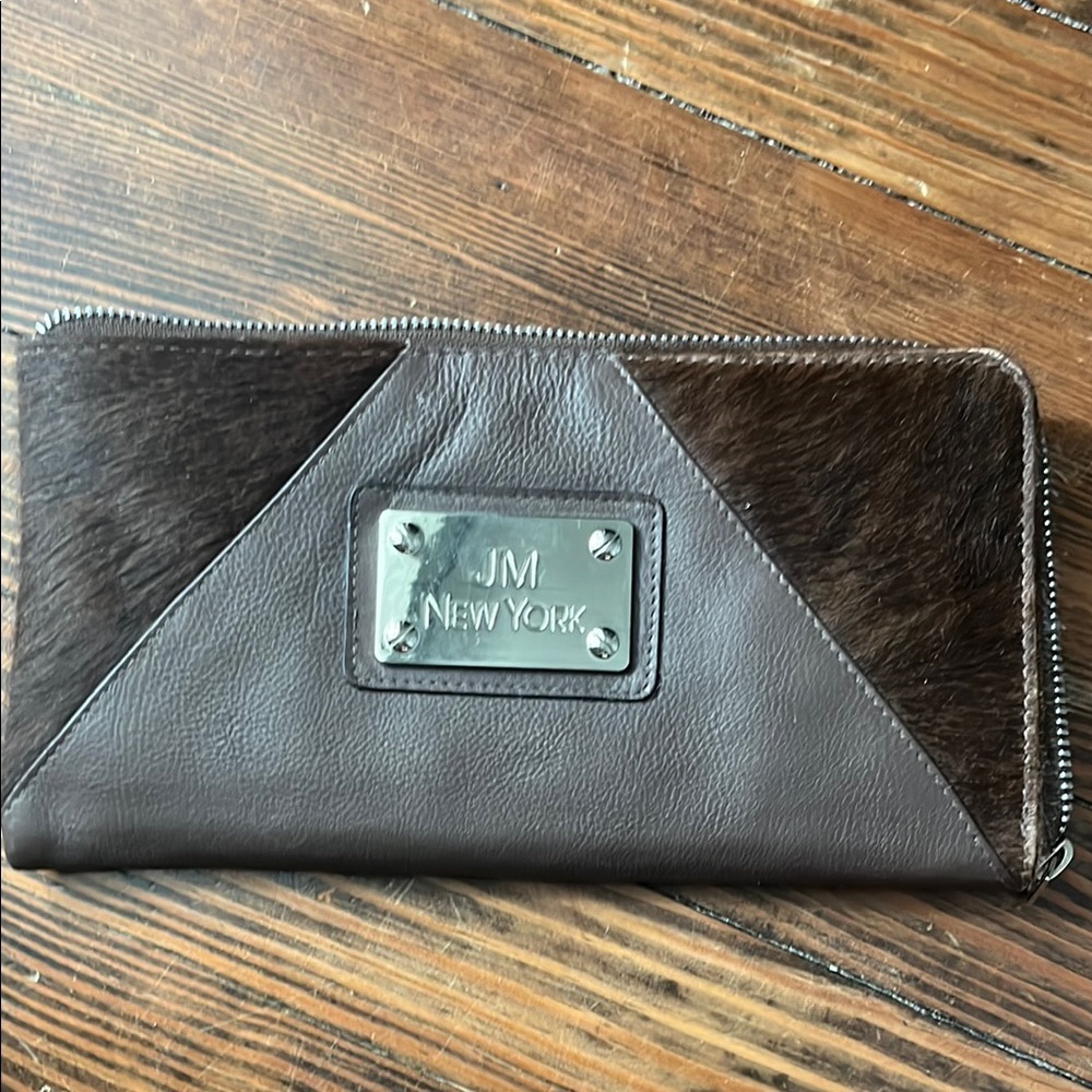 JM New York Brown Leather Wallet